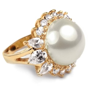 Marilyn Monroe Replica Pearl & CZ Ring