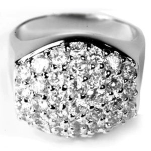 Pierścień Greer Garson Replica Pave’ CZ Silver