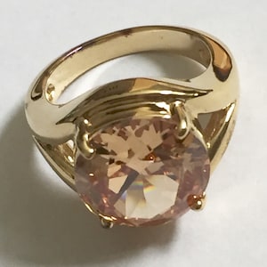 Marlene Dietrich Replica Champagne CZ Gold CZ ring