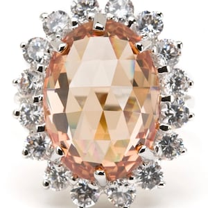Jeanette MacDonald Replica Champagne CZ silver ring
