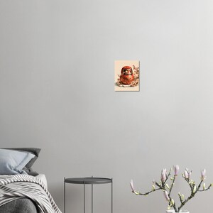 Daruma-Puppe und Pflaumenblüten-Druck, Wandkunst im japanischen Holzschnittstil Bild 6