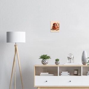 Daruma-Puppe und Pflaumenblüten-Druck, Wandkunst im japanischen Holzschnittstil Bild 4