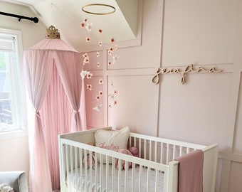 Letrero de madera de arce para habitación de niña: decoración cursiva para habitación de niña