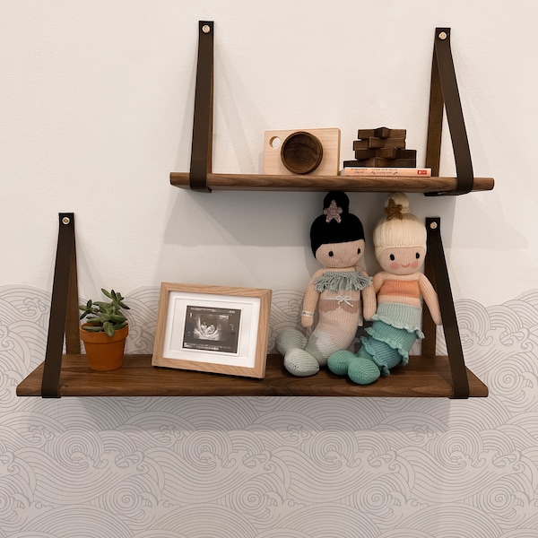 Leather Strap Shelf Etsy