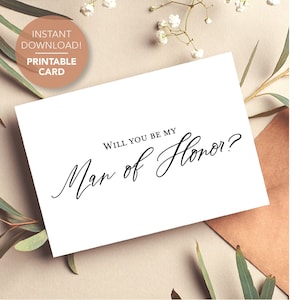 Tarjeta de propuesta Hombre de Honor Tarjeta de propuesta imprimible Tarjeta de propuesta de Hombre de Honor imprimible Tarjeta de propuesta imprimible Hombre de Honor Archivo Digital