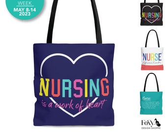 Nurse appreciation gift for nurse gift tote bag for nurse phrase nursing is a work of heart nurse bag for nurse definition nurse bag nurse