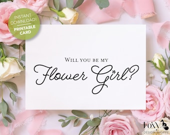 Proposal Card Flower Girl Proposal Card Printable Flower Girl Proposal Card Flower Girl Card Printable Be My Flower Girl Proposal Card