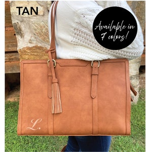 Personalisierte braune Leder Laptoptasche, Aktentasche aus mauvefarbenem Leder für Damen, Aktentasche aus Leder für Damen, Aktentasche aus Leder mit Quaste