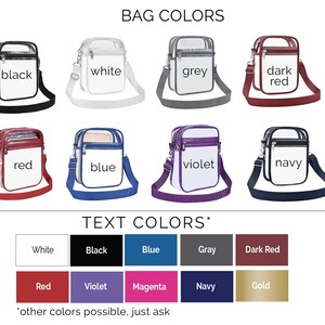 Personalized clear stadium bag, crossbody stadium purse, stadium approved bag for her, graduation gift for her, college student gift for her image 10