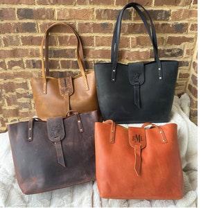 Bolso de mano de cuero genuino para ella, bolso de hombro grande de cuero, regalo de promoción personalizado para ella, regalo de graduación personalizado para hija
