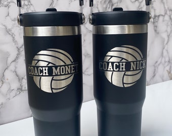 Vaso Stanley personalizado para deportistas, regalo para entrenadores con logotipo deportivo y firmas de equipo opcionales, regalo para entrenadores, botella de agua, regalo para jugadores.