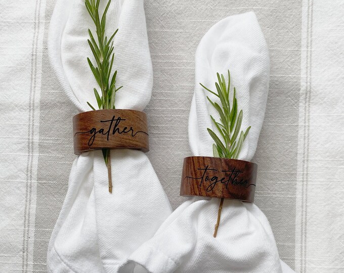 Personalized Napkin Rings Wood Custom Napkin Holder Wooden 11/2 - Etsy