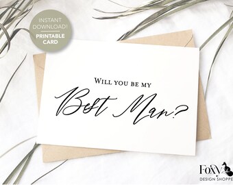 Proposal Card Best Man Proposal Card Printable Best Man Proposal Card Printable Best Man Card Be My Best Man Card Printable Best Man Card