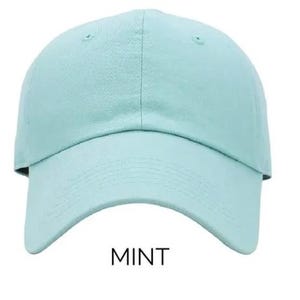 Custom letter patch baseball hat for women, workout hat, gym hat with glitter letters, Mom hat, Nana hat, gift for her, mothers day gift Mint