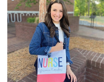 Nurse gift for nurse appreciation gift nurse bag nurse tote bag nursing is a work of heart nursing gift bag for nurse gift idea nurse purse