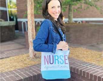 Nurse gift nurse appreciation gift nurse bag nurse tote bag nursing is a work of heart nurse gift bag present for nurse present bag nurse