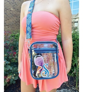 Personalized clear stadium bag, crossbody stadium purse, stadium approved bag for her, graduation gift for her, college student gift for her