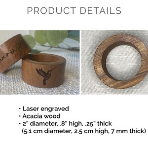 Personalized Wood Napkin Ring Wedding, Holiday Napkin Ring Holder ...