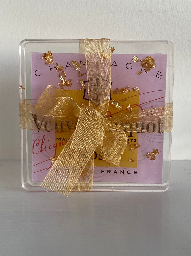 Veuve Clicquot Rosé Coasters Set of 2. Etsy