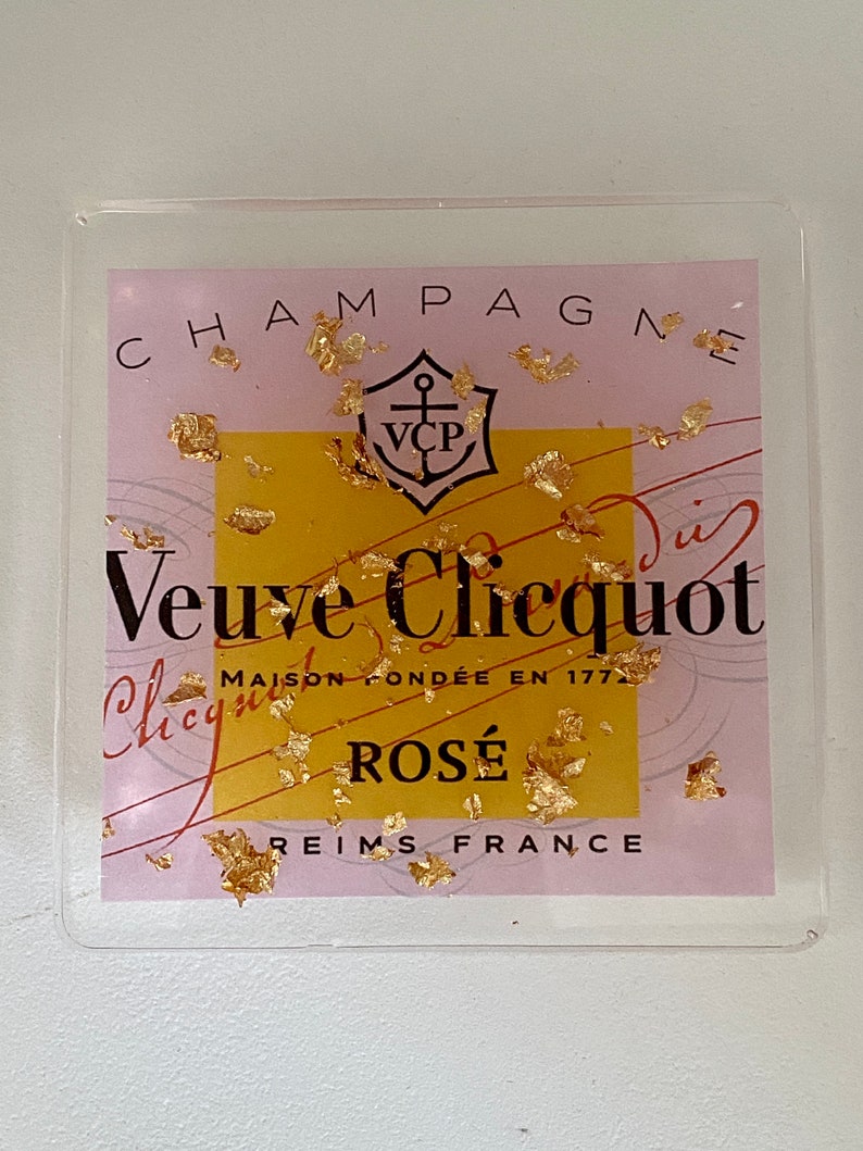 Veuve Clicquot Rosé Coasters Set of 2. Etsy