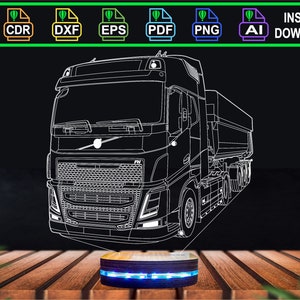 Lampe 3D Camion Américain Remorque