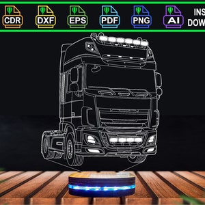 LAMPE 3D - camion DAF porteur - KISSKISSMETAL à Ouges