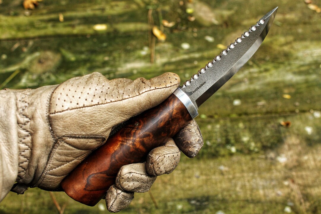 Customized Puukko Knives, N690 Steel With Root Walnut Burl Wood Handle