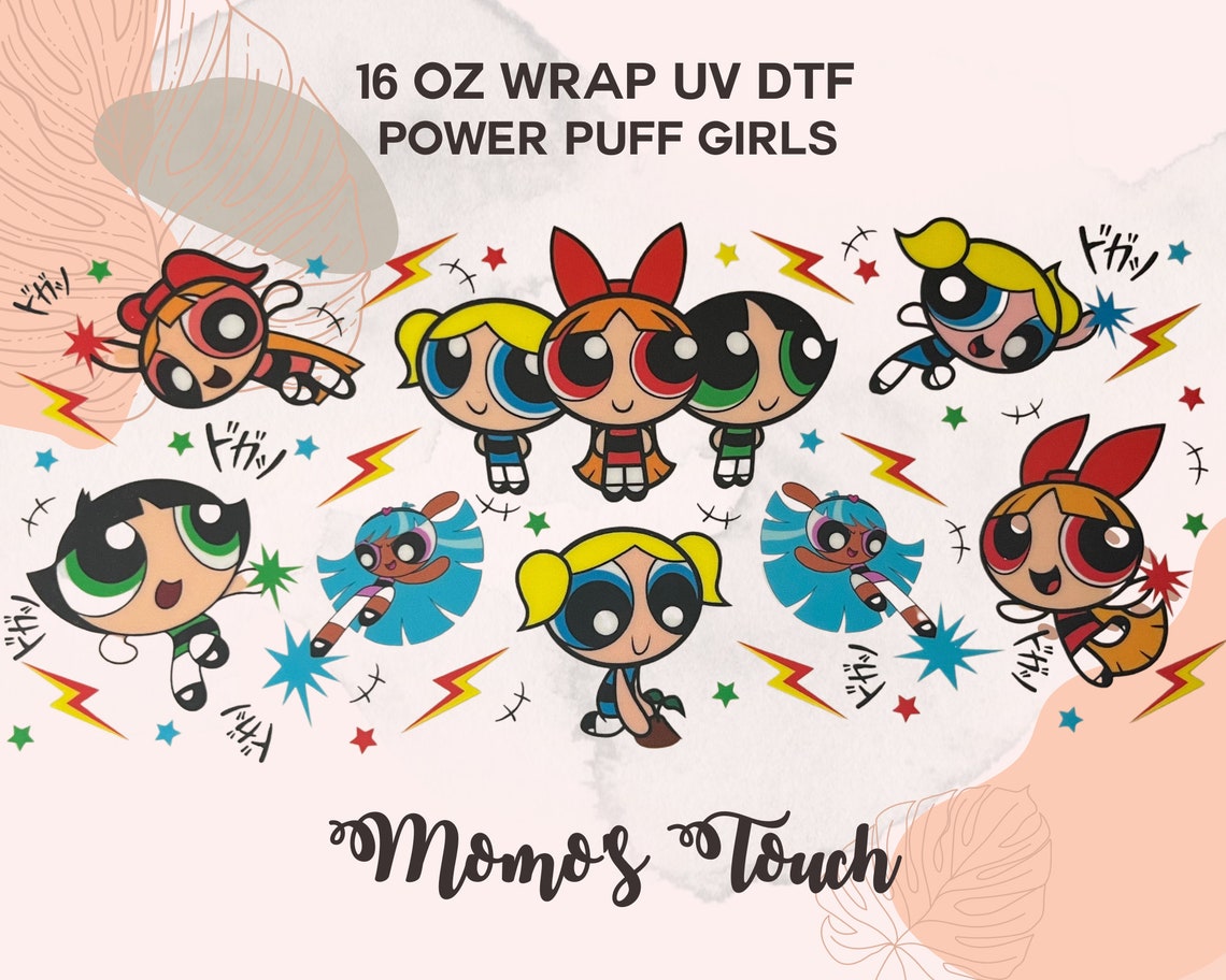 Powerpuff Girls UV DTF Power Girls 16oz Glass Can Wrap Girl Etsy Canada