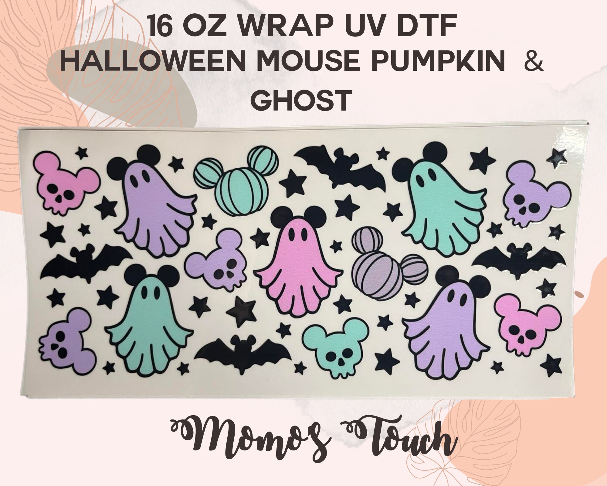 Halloween UV DTF Transfers - Ghostly Mouse and Bats Readily