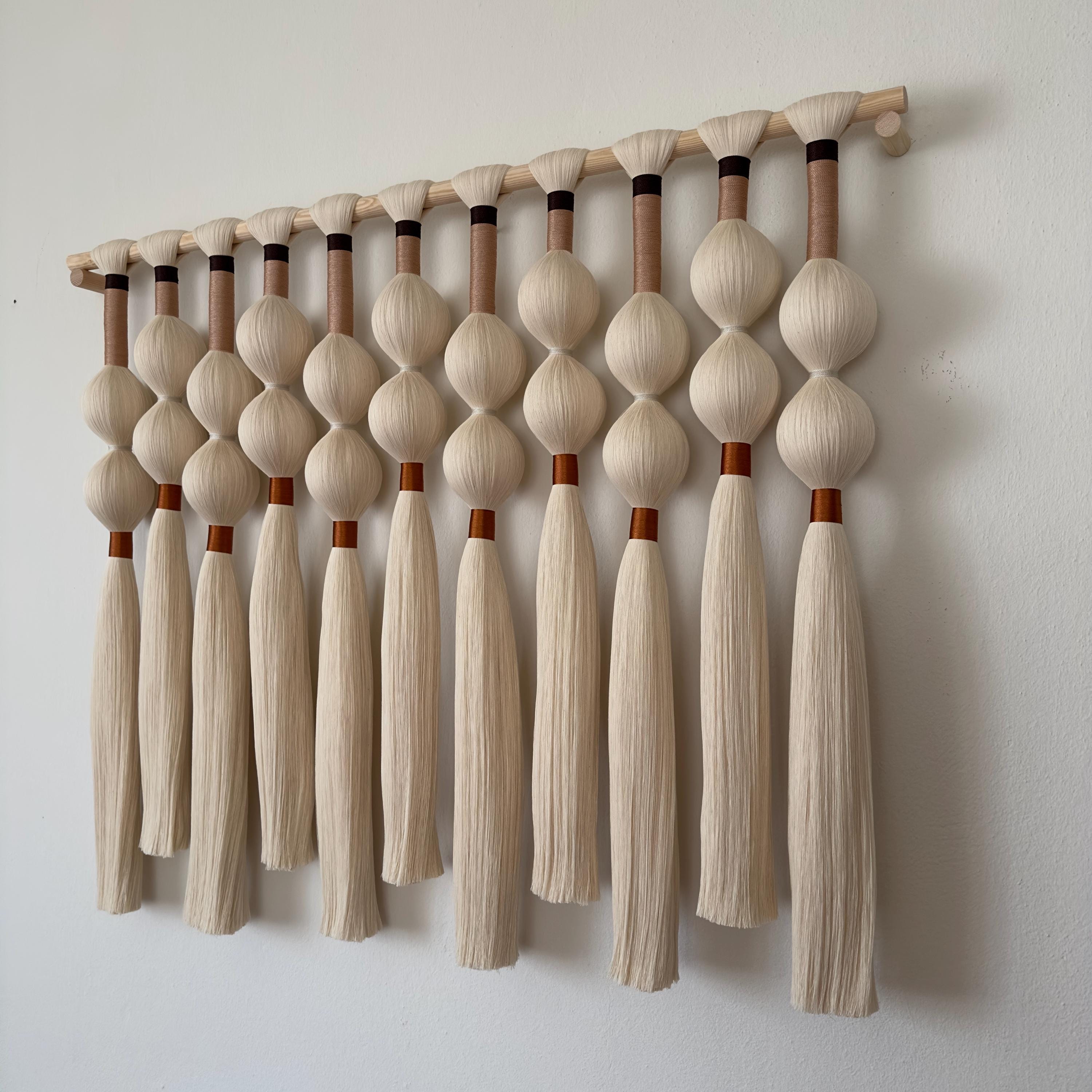 39-32inç Modern Contemporary Fiber Art Woven Tapestry Macrame Wall Hanging Boho Home Decor Textile Art Yarn Wall Hanging