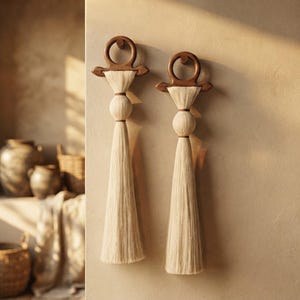 Boho Macrame Wall Hanging Tassel Art (7x27 Inches)