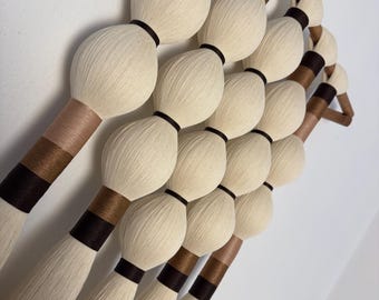Handmade Macrame Wall Hanging: Large Woven Fiber Art, Japandi Style