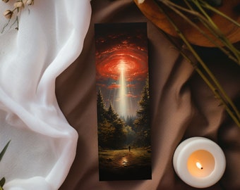 Segnalibro con rapimenti UFO/Accessorio per libri di fantascienza/Regalo letterario per lettori
