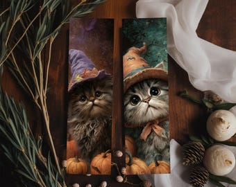 Cute Witchy Cat Bookmark Set/Bookish Gifts for Readers/Halloween Gift