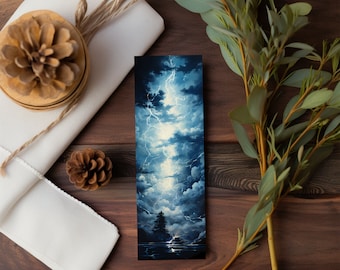 Night Sky and Lightening Bookmark/Book Accessory/Nature Lover Gift