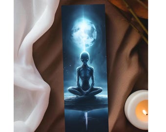 Segnalibro alieno in meditazione/Accessorio per libri di fantascienza/Regalo per lettori amanti dei libri