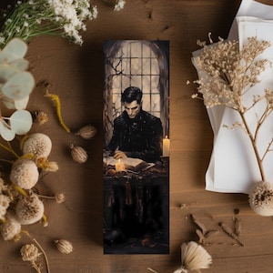 Vampire Reading Watercolor Bookmark/Dark Academia/Bookish Gifts for Readers