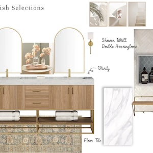 Neutral Bathroom Design, Organic Modern Bathroom Design, Coastal Bathroom Design, Bathroom Moodboard, Bathroom Idea, Annice Bathroom Vanity