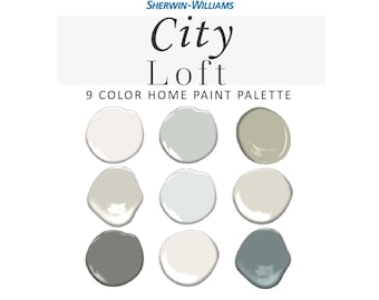 City Loft Paint Color Palette, Sherwin Williams, City Loft vs Agreeable Gray, City Loft Undertone, Whole House Coordinating Paint Color 2023