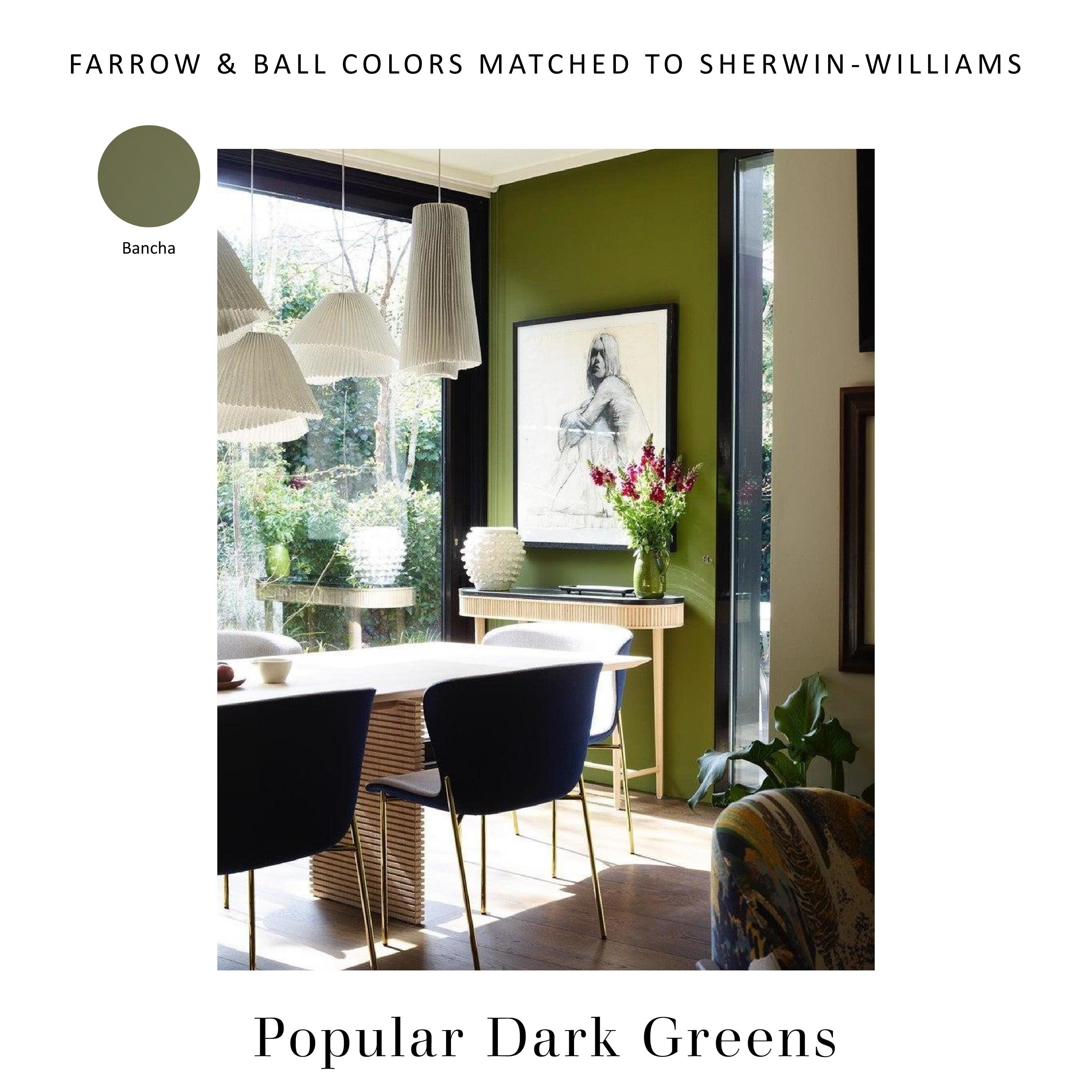 Farrow & Ball Matched to Sherwin Williams Farrow Ball Dupes Etsy