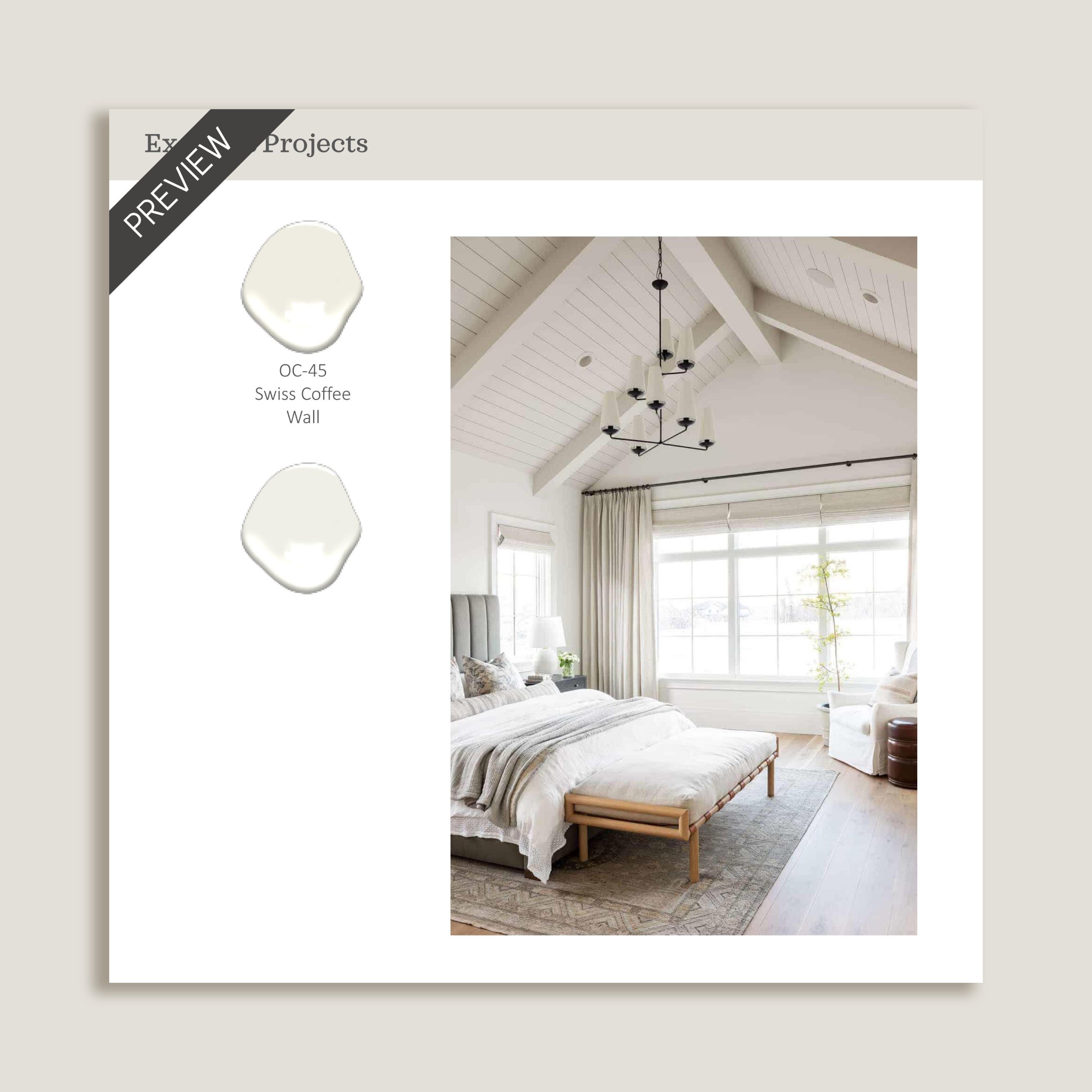 Benjamin Moore Swiss Coffee Paint Color Palette, Swiss Coffee Vs White ...