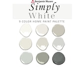 Simply White Paint Color Palette, Benjamin Moore, Simply White vs White Dove, Simply White Cabinet Exterior, Whole House Paint Color, OC-117