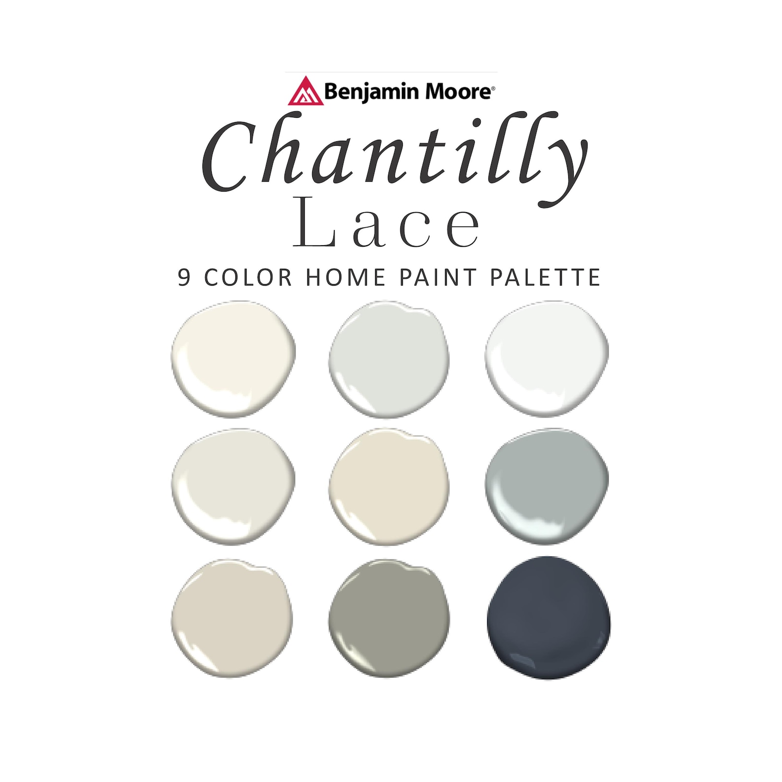Benjamin Moore Chantilly Lace Paint Color Palette, Best White,