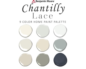 Benjamin Moore Chantilly Lace Paint Color Palette, Best White, Cabinet Exterior Ceiling, China White, Distant Gray, Undertone, Review, OC-65