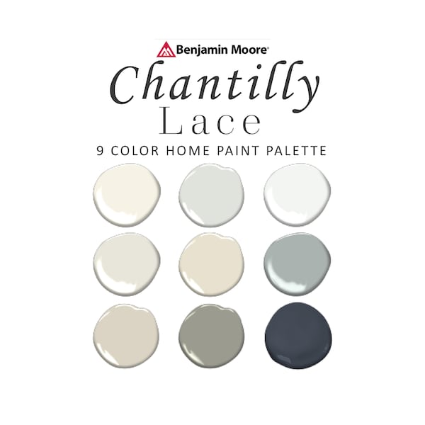 Benjamin Moore Chantilly Lace Paint Color Palette, Best White, Cabinet Exterior Ceiling, China White, Distant Gray, Undertone, Review, OC-65