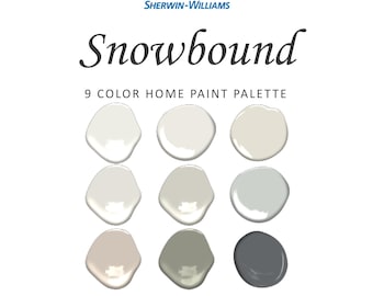 Sherwin Williams Snowbound Paint Color Palette, Snowbound Undertone, Interior Exterior Kitchen Cabinets, Best Neutral White Paint Color 2023