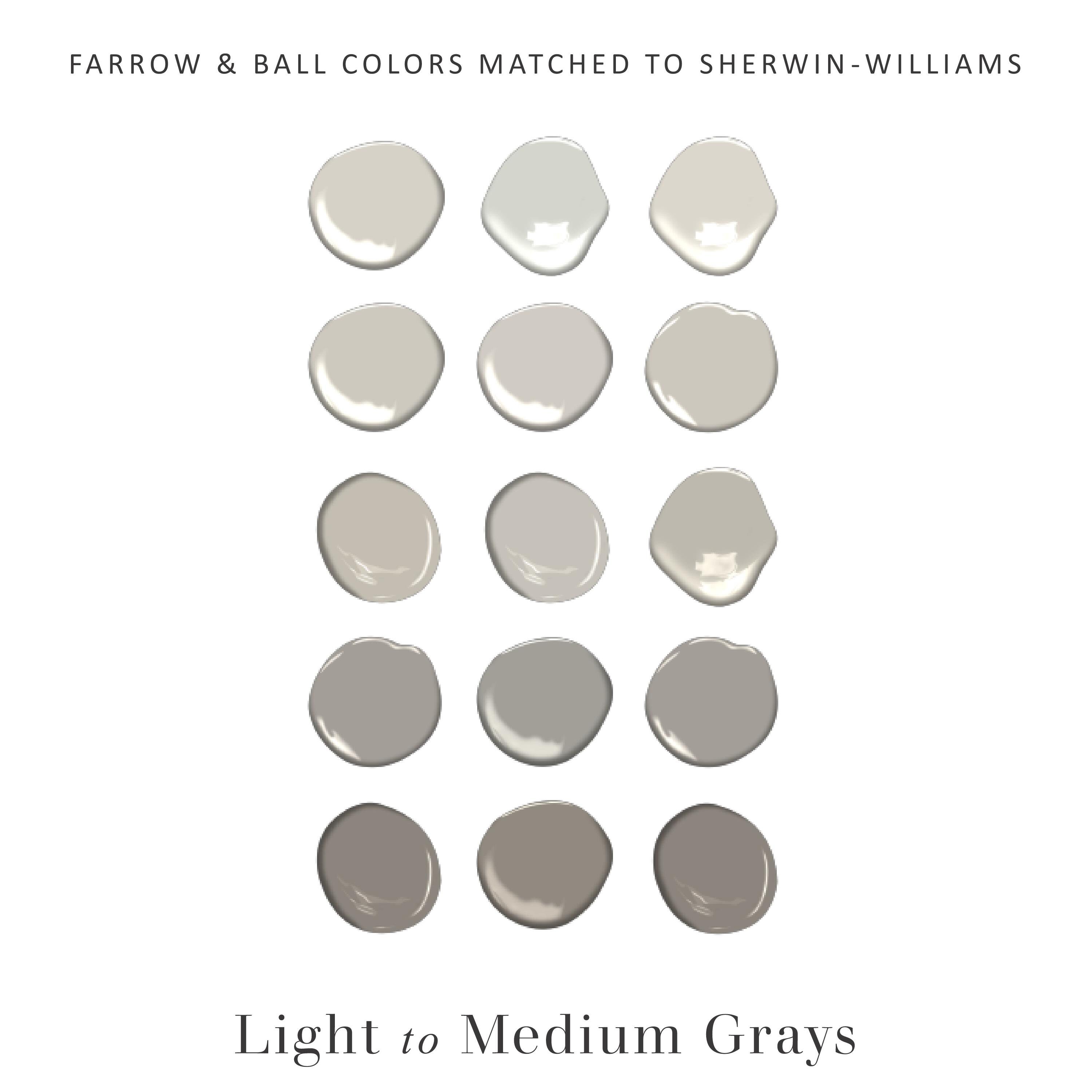 Farrow & Ball Matched to Sherwin Williams Farrow Ball Dupes Etsy