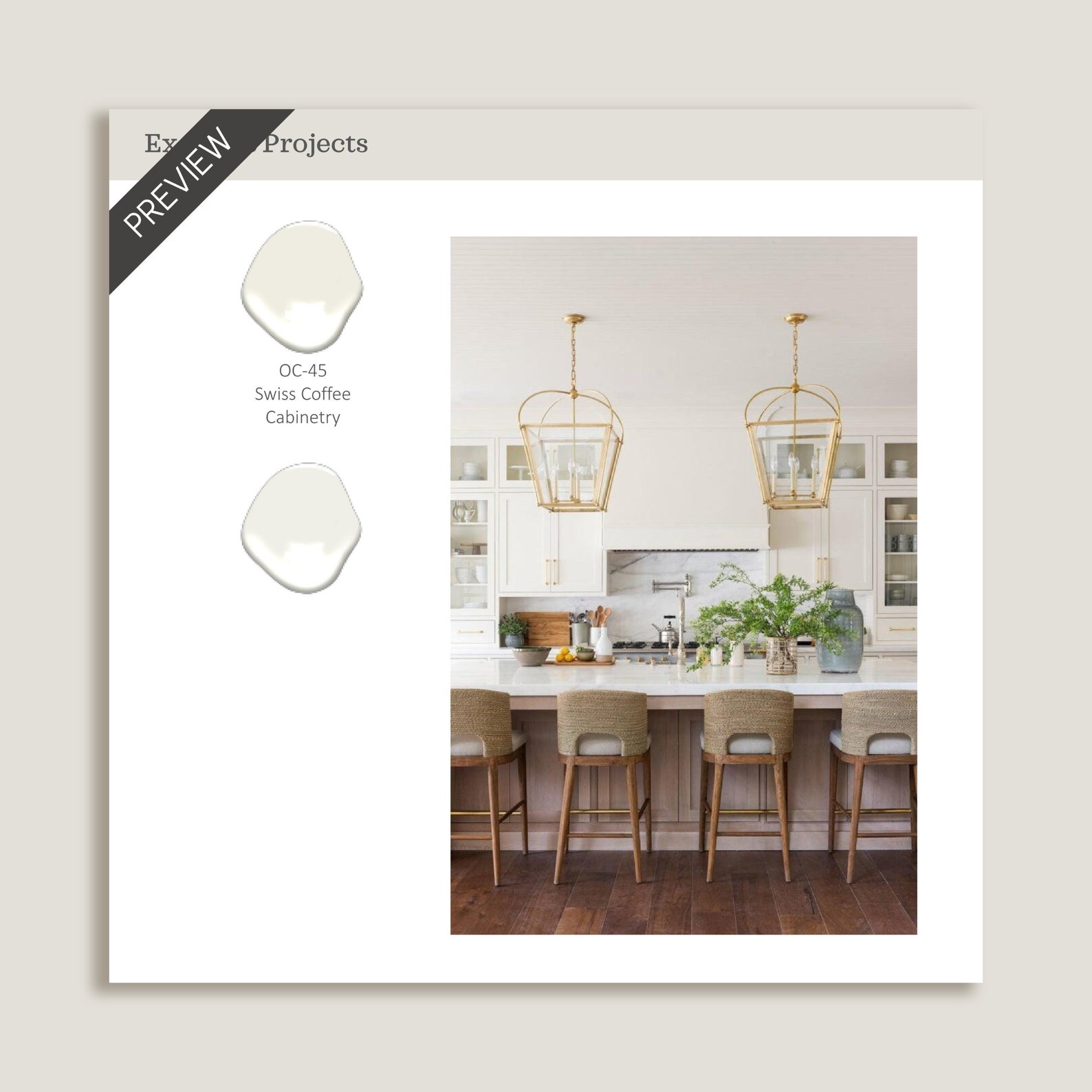 Benjamin Moore Swiss Coffee Paint Color Palette, Swiss Coffee Vs White ...