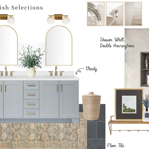 Coastal Bathroom Design, Neutral Bathroom Design, Blue Bathroom Design, Modern Glam Bathroom Design, Bathroom Idea, Freitas Bathroom Vanity