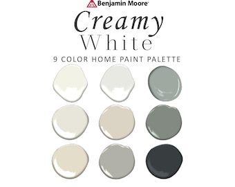 Benjamin Moore Creamy White Paint Color Palette, Best White, Creamy White Reviews, Creamy White Cabinets, Whole House Paint Color 2023
